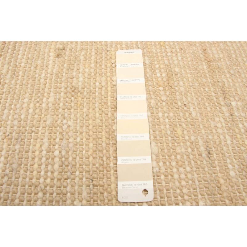 ECARPETGALLERY Braid weave Sienna Beige Wool Rug - 5'0 x 7'0
