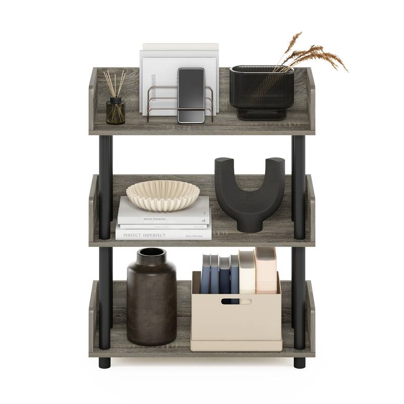 Furinno Turn-N-Tube 3-Tier Toolless Freestanding Multipurposes Display Rack, Espresso