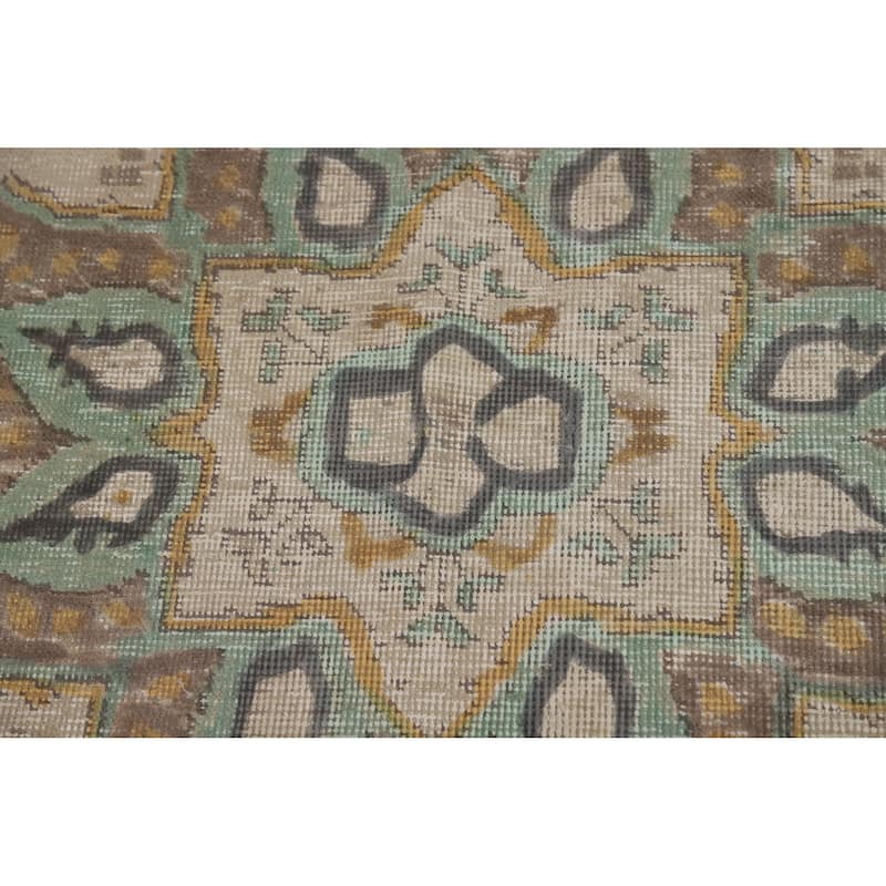 Blue Tabriz Persian Vintage Area Rug Handmade Bedroom Wool Carpet - 8'1" x 11'4"