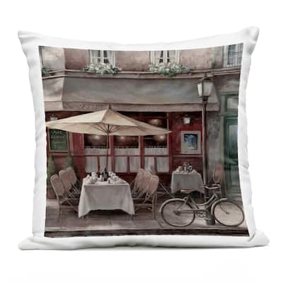 Stupell Outside Dining Bistro Printed Outdoor Throw Pillow Design by T.C. Chiu