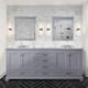 Dukes 80 in. W x 22 in. D Navy Blue Double Bath Vanity, Carrara Marble Top, Faucet Set, and 30 in. Mirrors