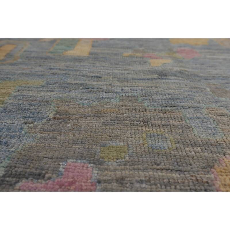Light Blue Oushak Turkish Large Rug Handmade Wool Carpet - 10'0"x 13'9"