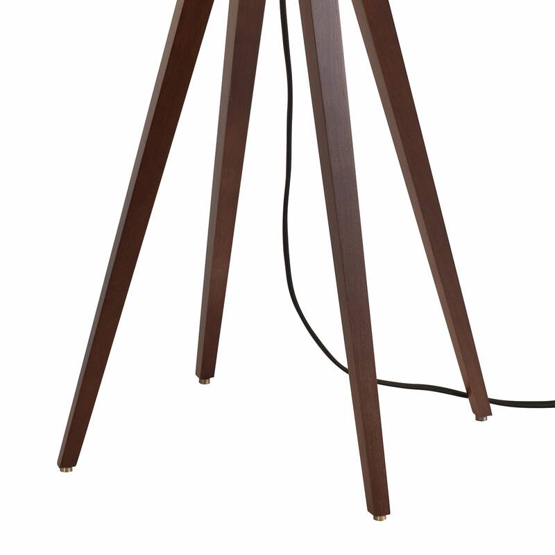 Quattro Table Lamp Dark Walnut Wood Finish & Weathered Brass