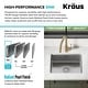 preview thumbnail 75 of 87, KRAUS Dex Stainless Steel Single Bowl Undermount Kitchen Bar Sink