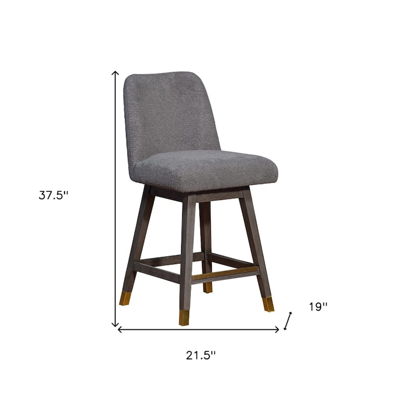 Full Back Swivel Counter Height Bar Stool with Armrest and Foam Cushion Seat Wood Frame for Kitchen