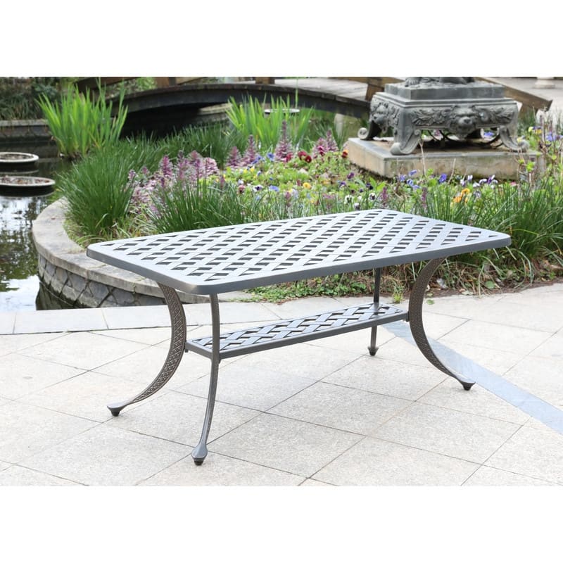 Torino Aluminum 21x42 Inch Standard Coffee Table