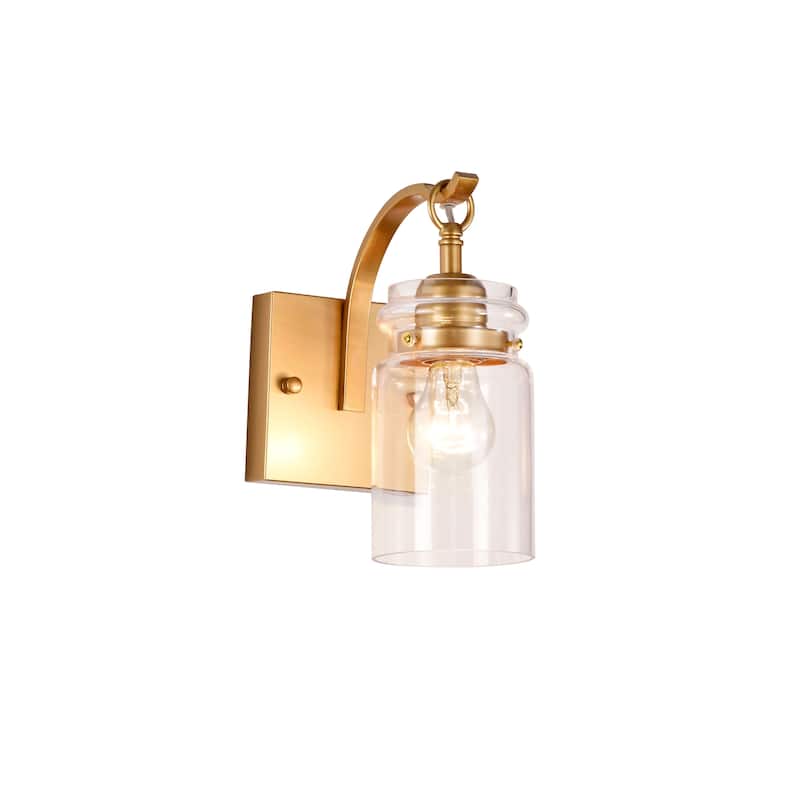 Anastasia Single Light Clear Glass Jar Shade Wall Sconce