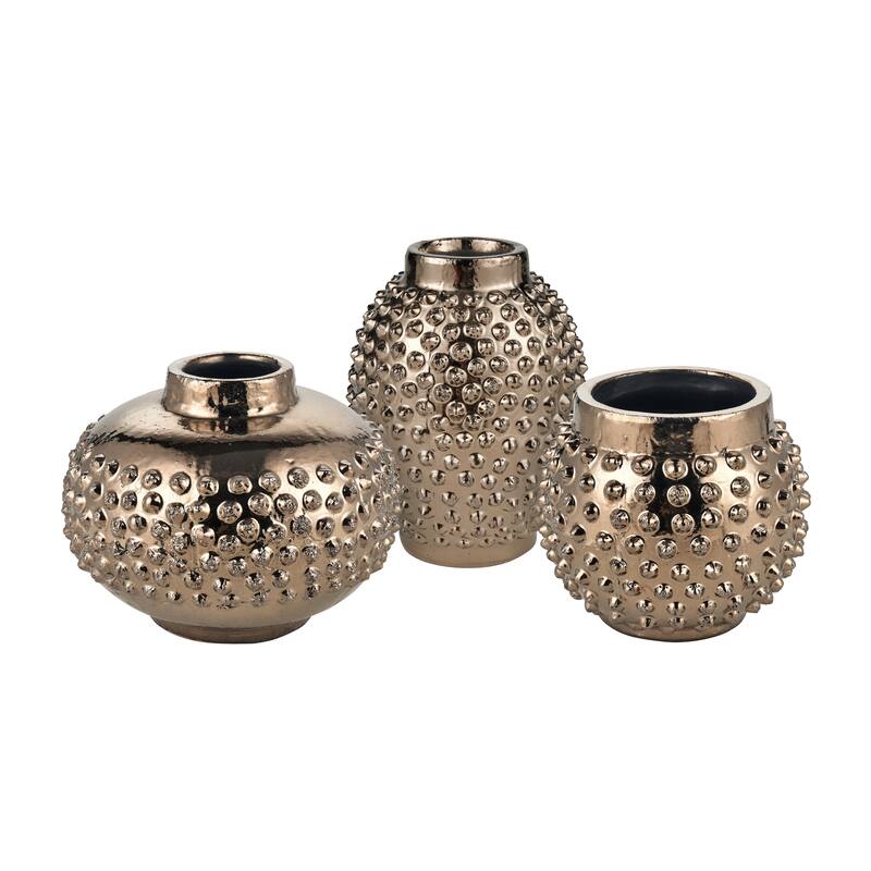 Elk Home Dorus Gold Earthenware 10.25 Inch Wide Vase