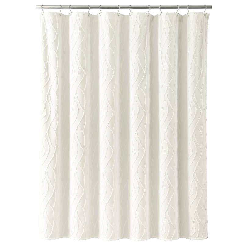 Lush Decor Jacquard Wave Shower Curtain Single 72x72