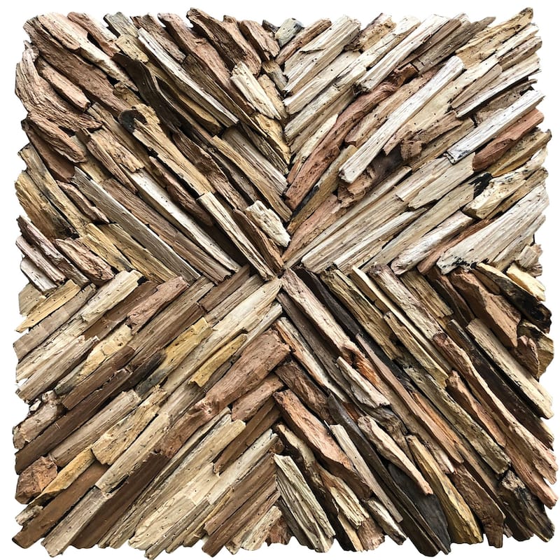 Weathered Drifted Wood Wall Decoration - 24" - Brown