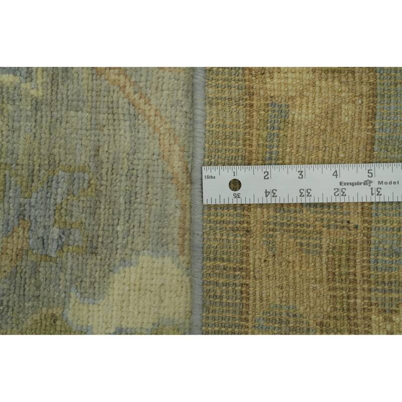 Vegetable Dye Wool Oushak Turkish Large Rug, Medallion Geometric Carpet - 14' 8'' X 12' 2''