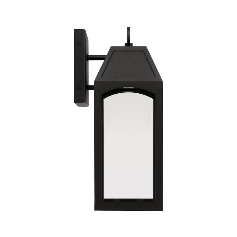 Burton Outdoor 1-light Black Small LED Wall Lantern w/ Clear Glass