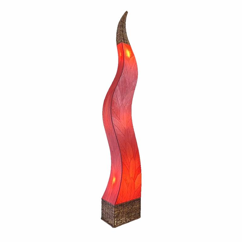Eangee Handmade Flame Giant Lamp, Cocoa Leaves Shade, 13 x 13 x 72 in. - 13 x 13 x 72