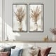 preview thumbnail 1 of 16, Beige White Boho Plant Chic I - Boho Feather Framed Wall Art Set Of 2 - Traditional Wall Art Decor 2 Pieces 24 in. W x 28 in. H - Wood - Black