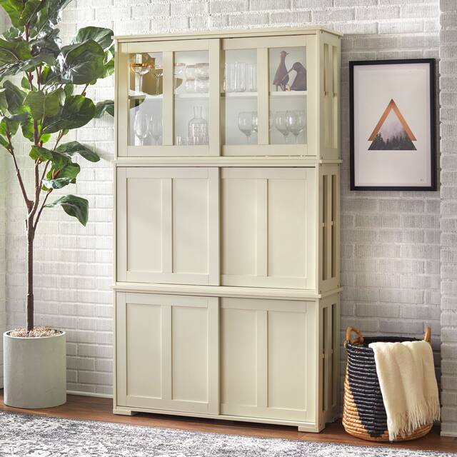 Porch & Den Jefferson Sliding Glass Door Stackable China Cabinet