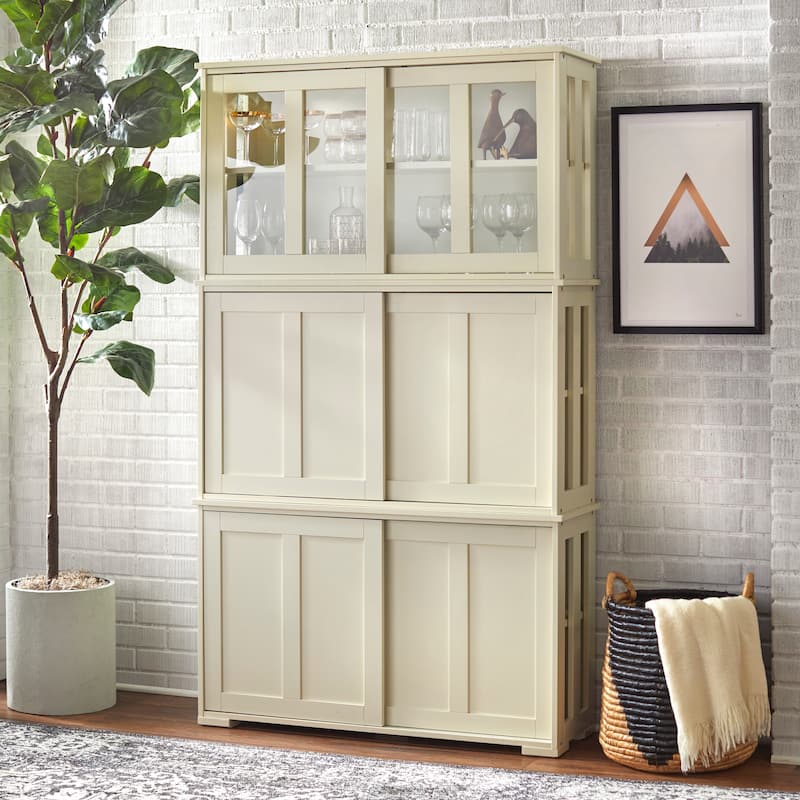Porch & Den Jefferson Sliding Glass Door Stackable China Cabinet