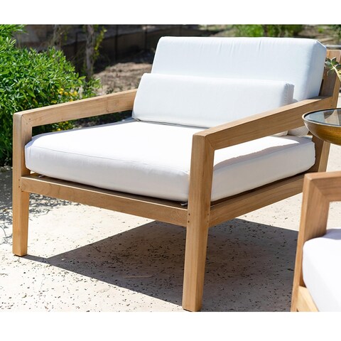Posh Pollen Palmilla Teak Outdoor Lounge Chair and a Half