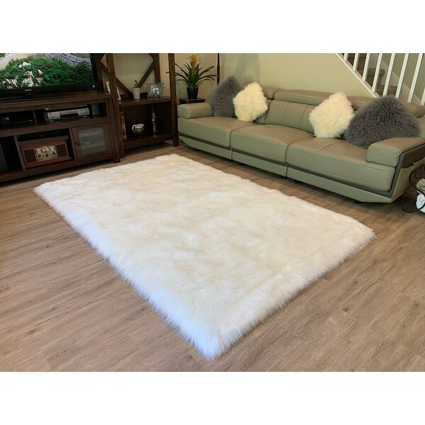Ovella Home Premium Faux Sheepskin Plush Shag Area Rug. Opens flyout.