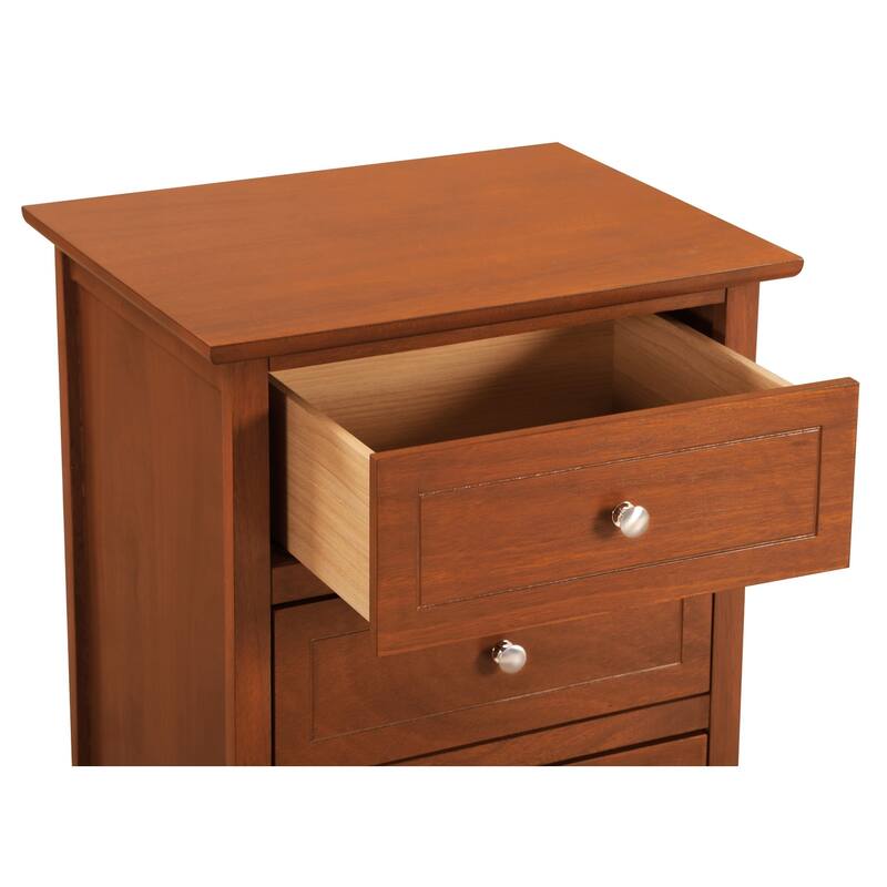 3-Drawer Wooden Rectangular Nightstand - 25" - Brown