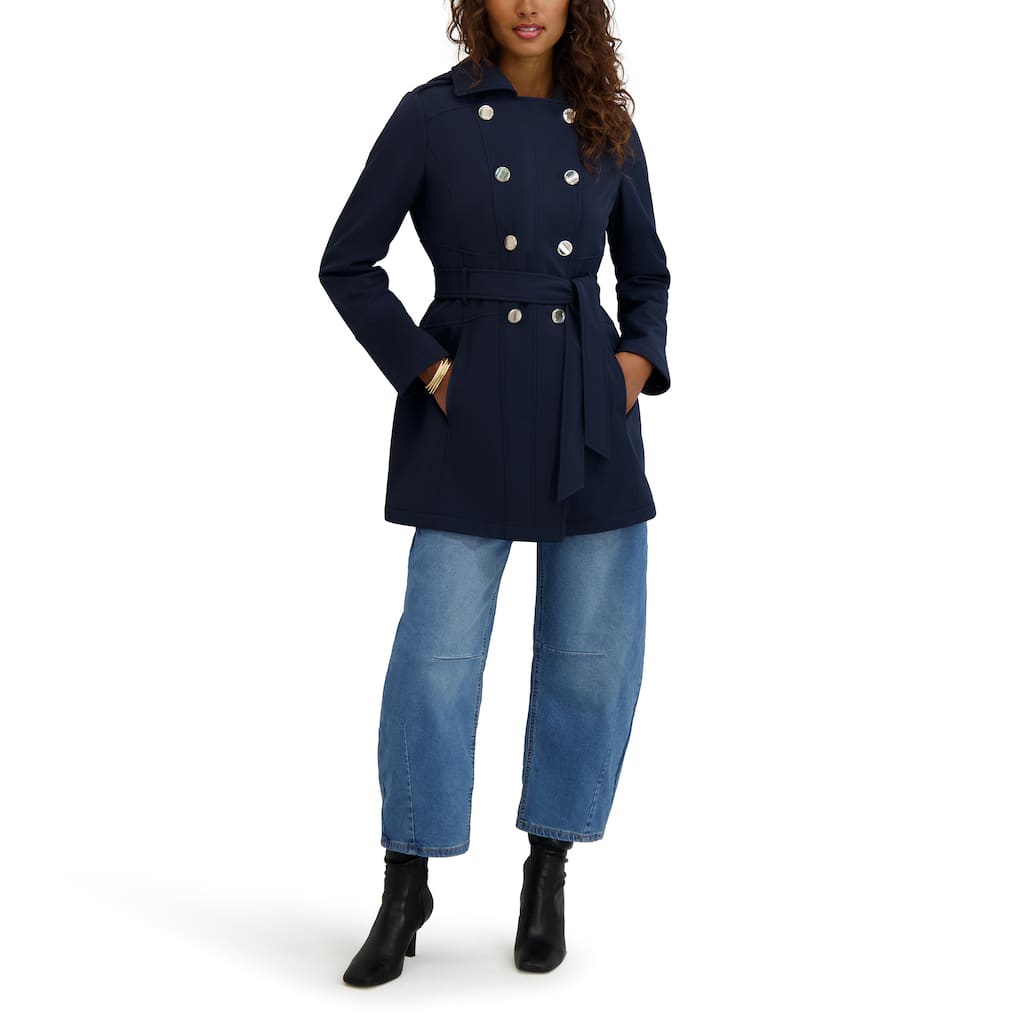 Kensie Water Resistant Hooded Soft Shell Jacket