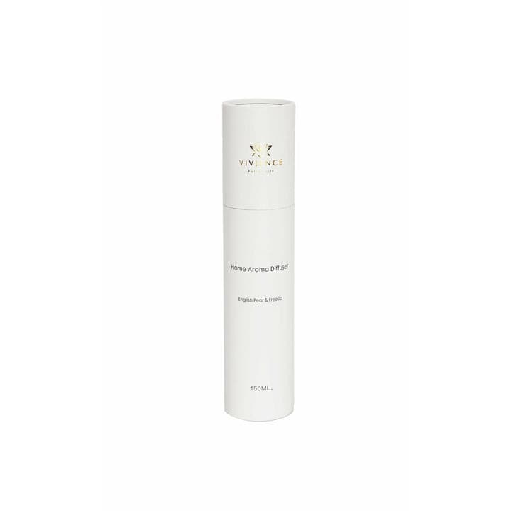 English Pear & Freesia Scent White Cylinder Shaped Bottle Diffuser - 1.75"D x 5"H