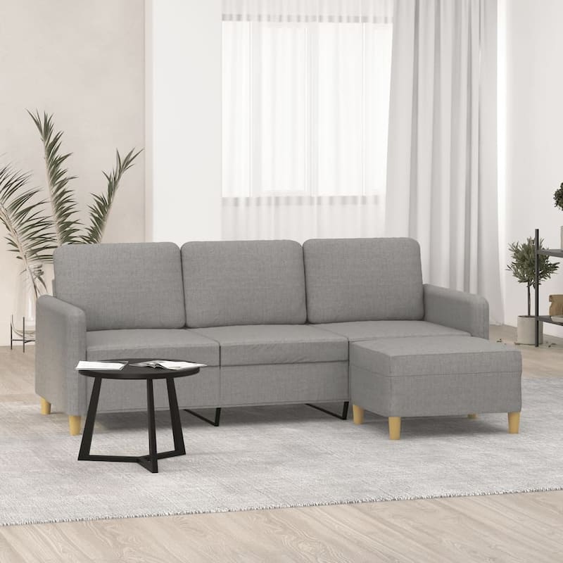 vidaXL Sofa Chair with Footstool Living Room Accent Upholstered Chair Fabric