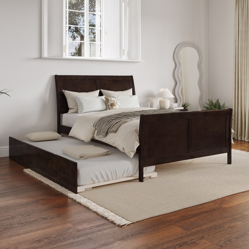 Portland Full Bed with Footboard and Twin Trundle in Espresso