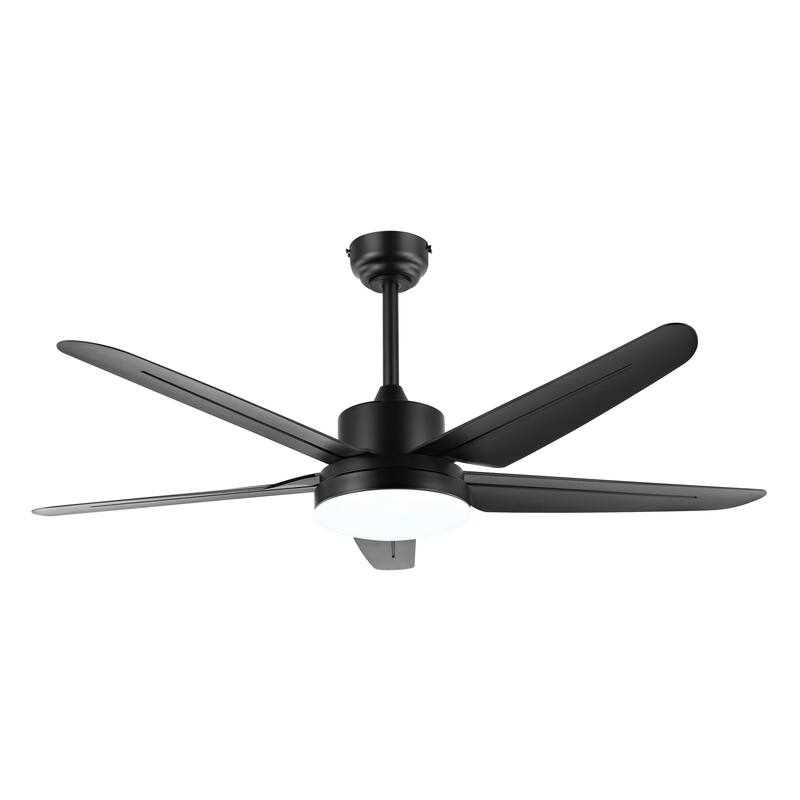 SAFAVIEH Lighting Gospava Led Ceiling Fan - 52 In. W x 52 In. D x 44912 In. H - Black - 52Wx52Dx22H