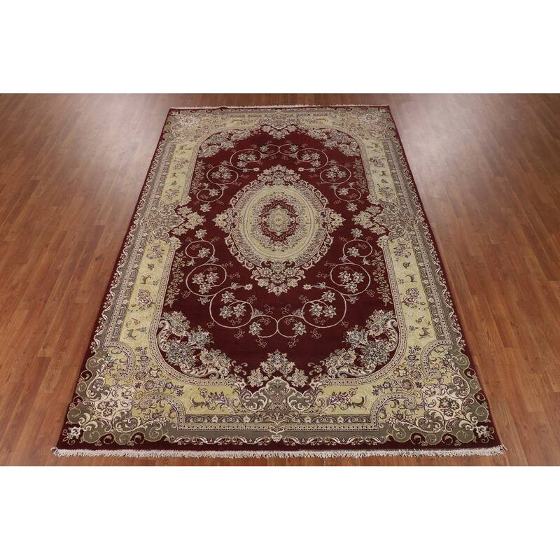 Victorian Style Kashan Turkish Area Rug Bedroom Machine Made Carpet - 6'9" x 9'9"