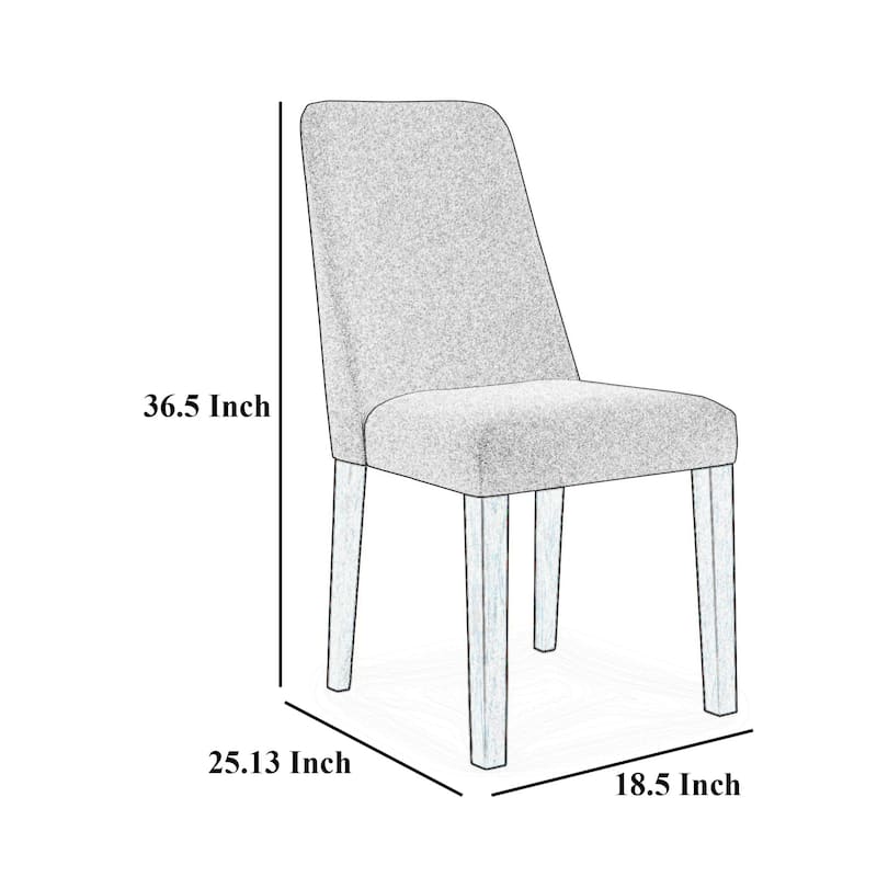 Jeyn Dining Side Chair Set of 2, Solid Hardwood, Yellow Polyester