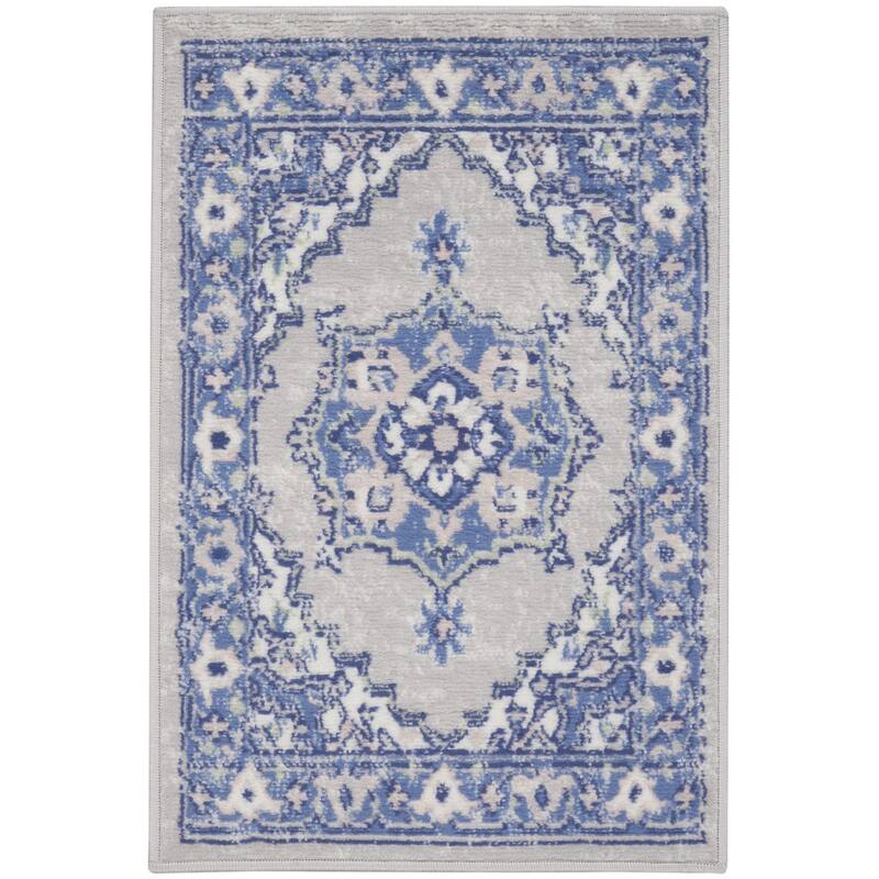 Buzif Power Loomed Floral Traditional Stain Resistant Area Rug By HomeRoots - 36' X '24' X '0.39