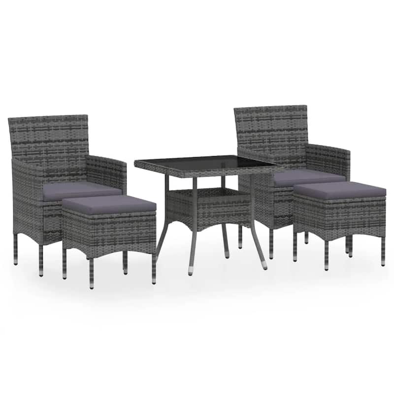 vidaXL Garden Dining Set Grey - 31.5 x 31.5 x 29.5