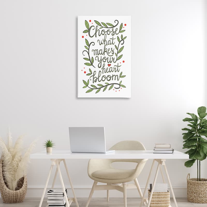 Stupell Makes Your Heart Bloom Canvas Wall Art Design By Martina Pavlova