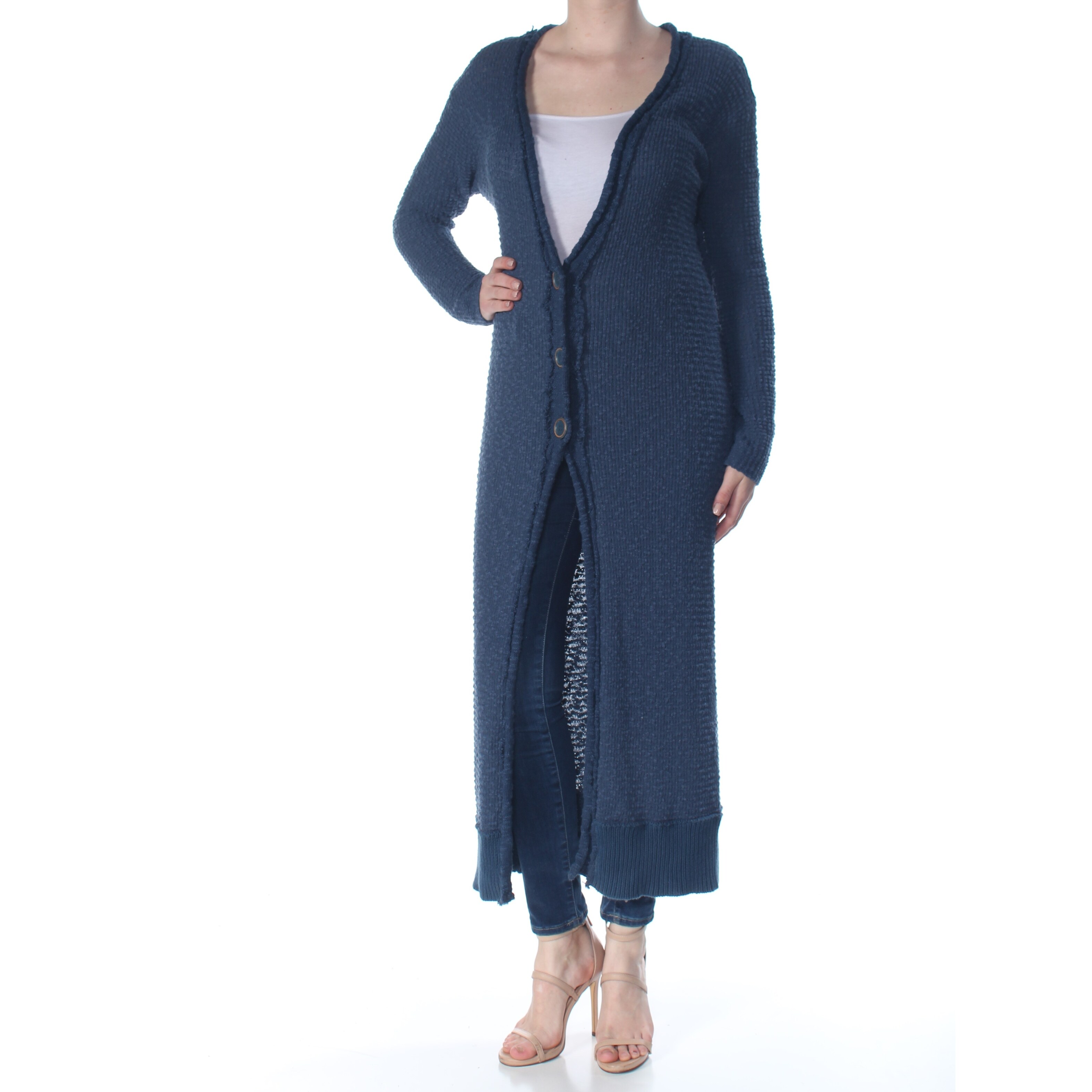 free people blue cardigan