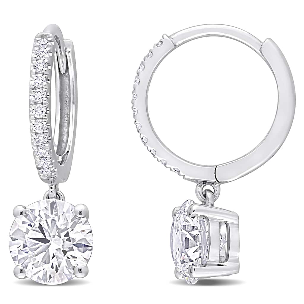 Miadora 2 1/10ct TDW Lab-Grown Diamond Huggie Earrings in 14k White Gold
