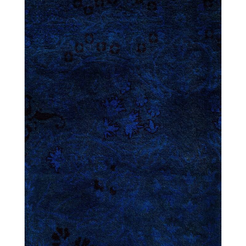 Fine Vibrance One-of-a-Kind Hand-Knotted Runner Rug - Navy, 3' 1" x 15' 1" - 3' 1" x 15' 1"