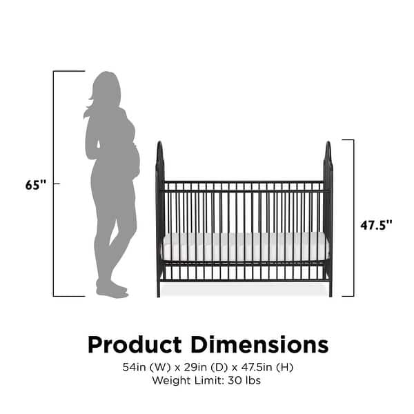 dimension image slide 1 of 4, Little Seeds Lanley Metal Crib