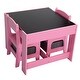 preview thumbnail 6 of 28, 3-in-1 Kids Wood Table and 2 Chairs - 24.4"L x 24.2"W x 19"H