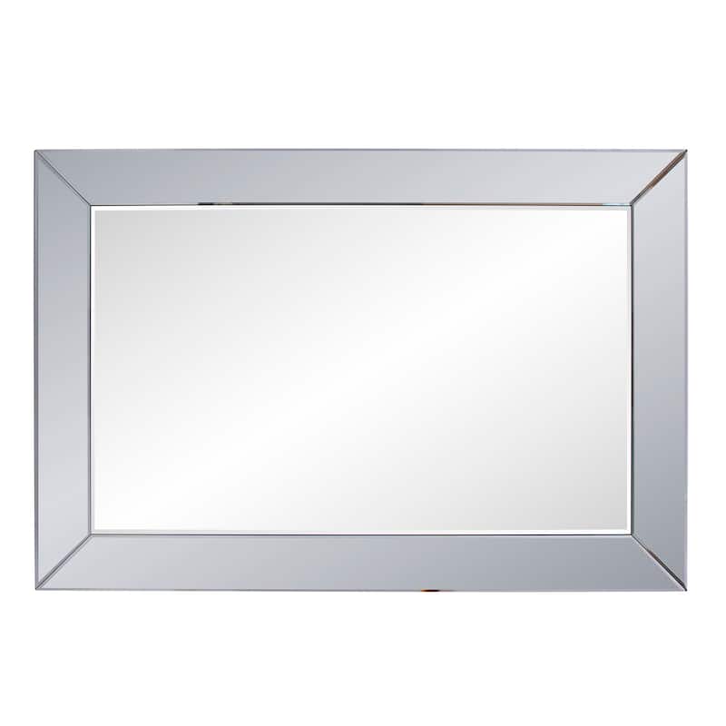 Allan Andrews Rectangular Wall Mirror with Mirrored Smoky Gray Wood Frame - 30.3/4" x 45.1/2" x 3/4"