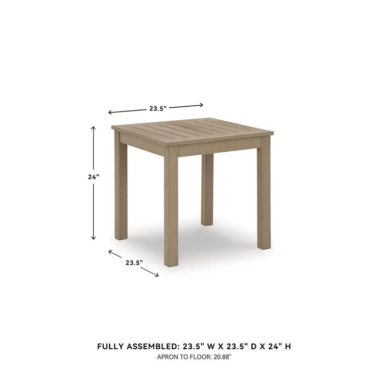 Signature Design by Ashley Hallow Creek Driftwood Outdoor End Table - 23.5" W x 23.5" D x 24" H