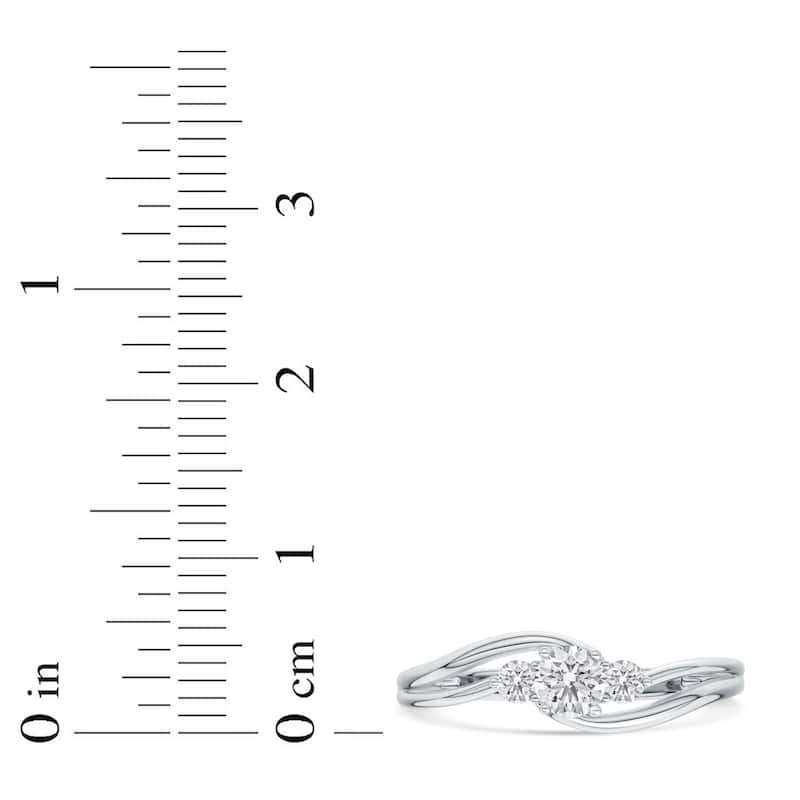 1/4ct TDW Diamond Three stone Anniversary Ring in 10K White Gold for Women