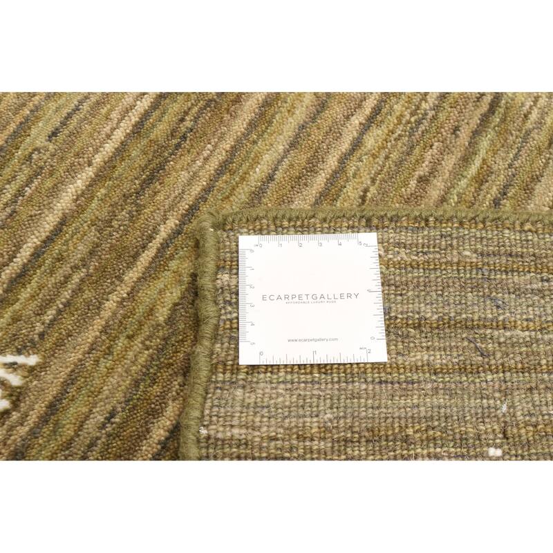 ECARPETGALLERY Hand Loomed Kashkuli Gabbeh Olive Wool Rug - 3'0 x 4'8