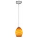 preview thumbnail 1 of 0, Access Lighting Brandy FireBird Steel Integrated LED Cord Pendant, Amber Firebird Shade - Brushed Steel