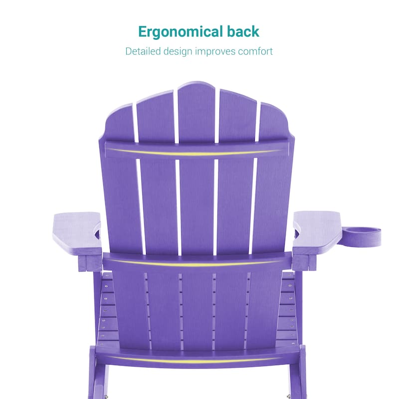 Bonosuki Folding Adirondack Chair Patio Outdoor Plastic Fire Pit Chair