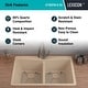 preview thumbnail 5 of 6, 33 Inch Lexicon Platinum Quartz Composite Drop-in Undermount Double Bowl Galaxy Beige Kitchen Sink LP-800TM-B-SO
