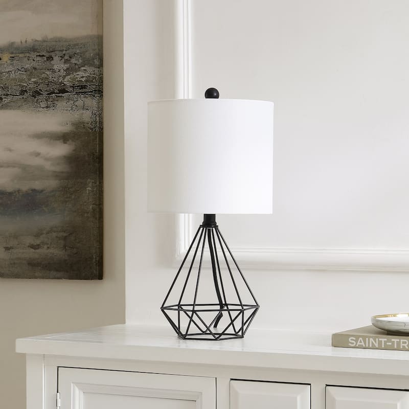 SAFAVIEH Lighting Ellu 18" Modern & Contemporary Table Lamp - 10" W x 10" D x 17" H - 10Wx10Dx17H