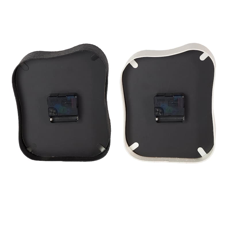 Metal Textured Clock with Gold Accents - Set of 2 Multi Colored - Roche River Decor