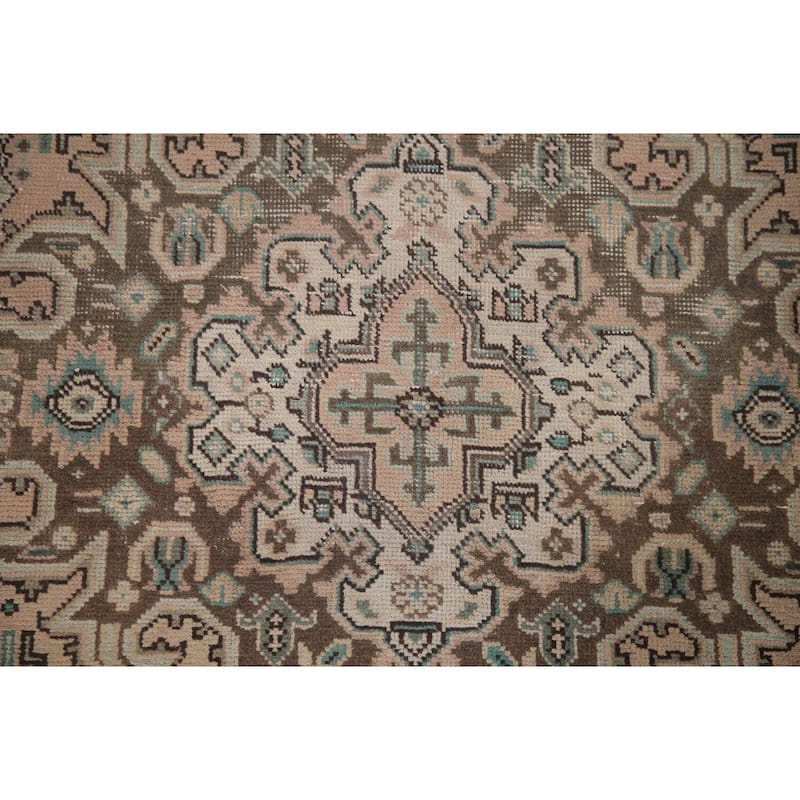 Handmade Distressed Tabriz Persian Rug Antique Living Room Wool Carpet - 6'5" x 9'7"
