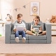 preview thumbnail 2 of 8, Gymax 8 PCS Modular Kids Play Couch Sofa w/ Suede Fabric Cover