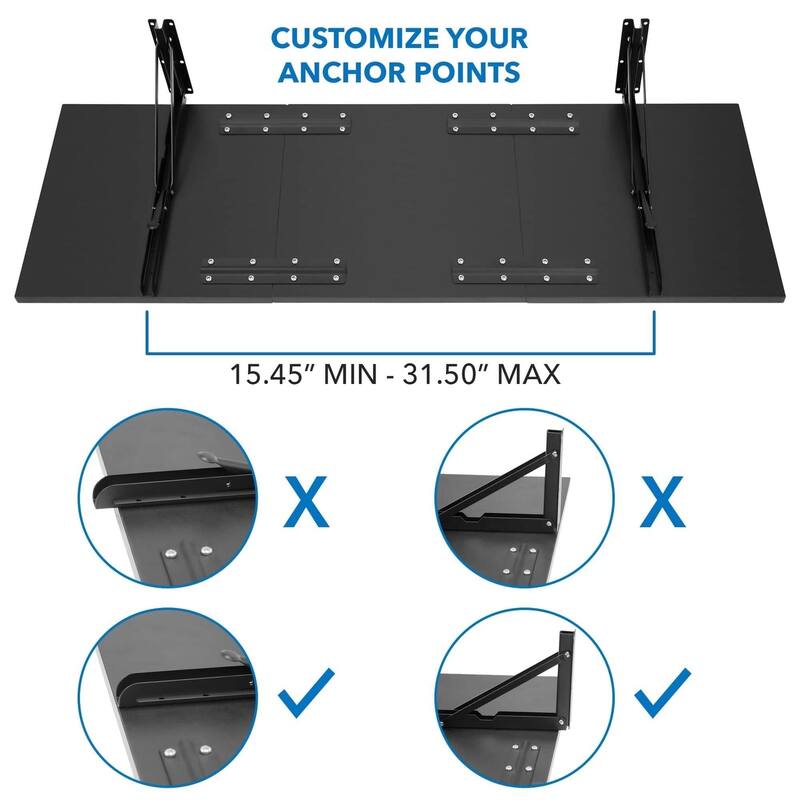 Mount-It! Standing Desk Wall Mount | Wall Mounted Drop Leaf Table - Black